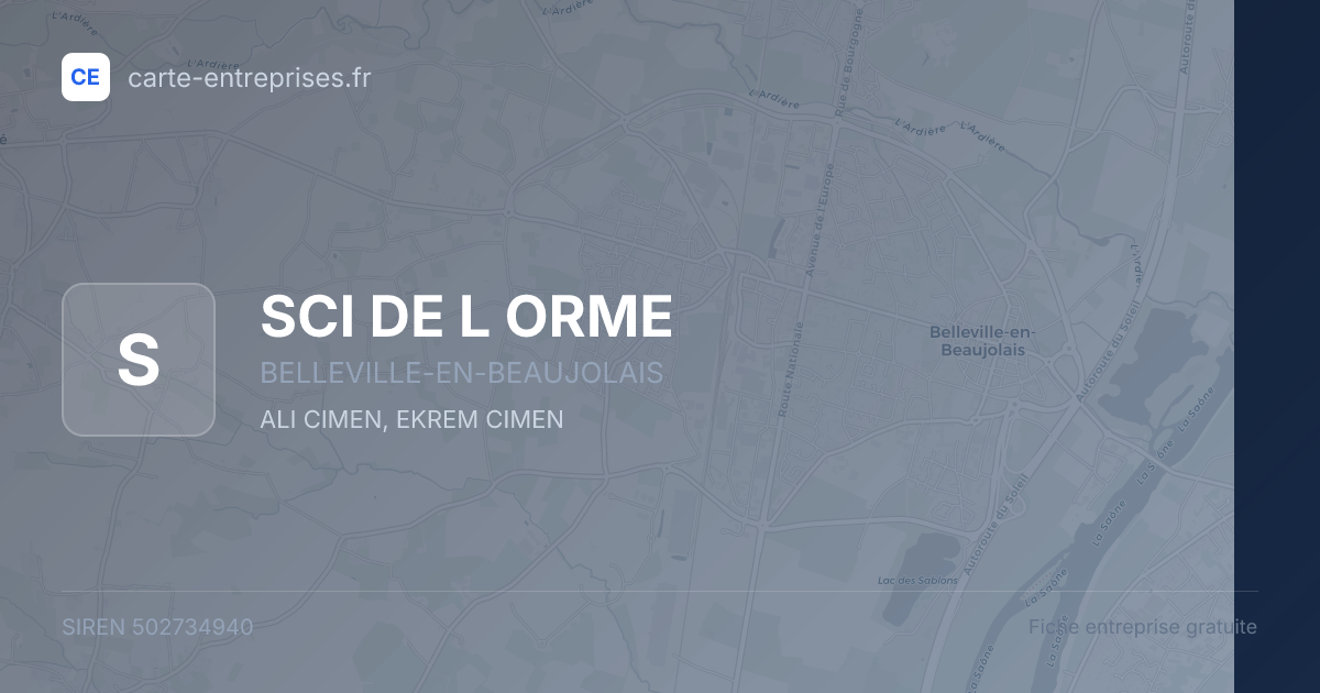 SCI DE L ORME — 502734940 — fiche entreprise