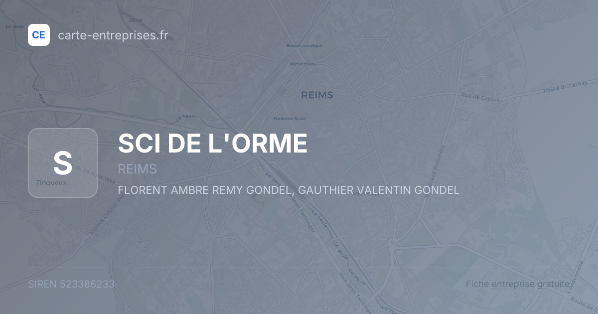 SCI DE L'ORME — 523386233 — fiche entreprise