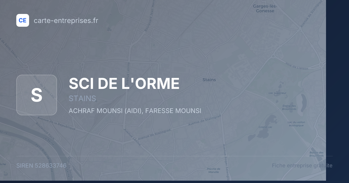 SCI DE L'ORME — 528633746 — fiche entreprise