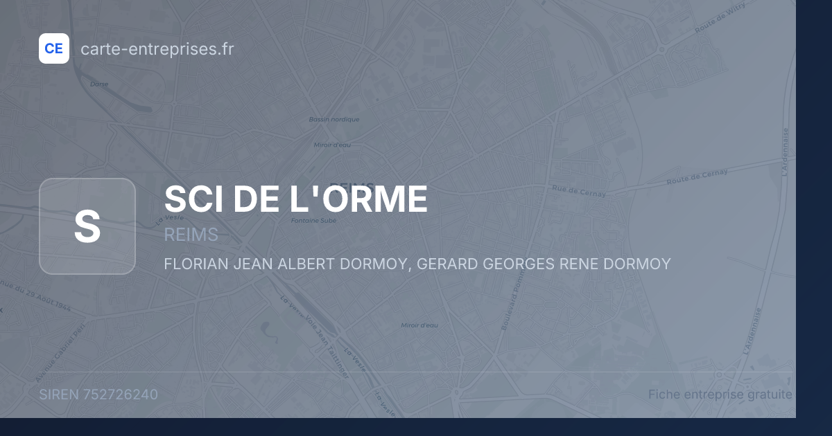 SCI DE L'ORME — 752726240 — fiche entreprise