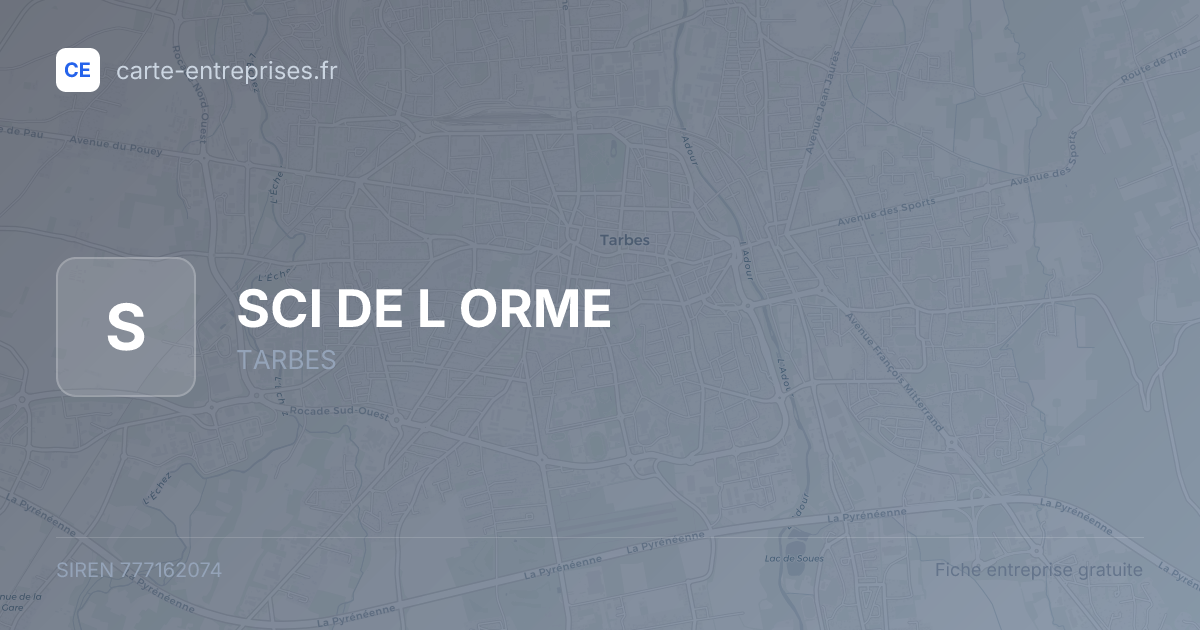 SCI DE L ORME — 777162074 — fiche entreprise