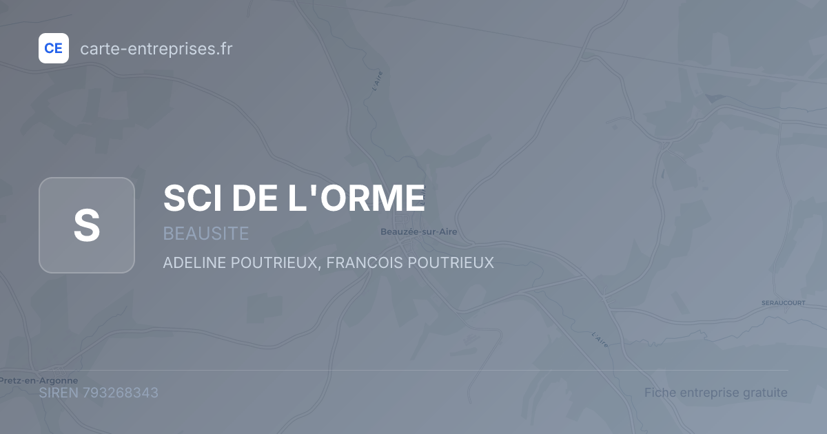 SCI DE L'ORME — 793268343 — fiche entreprise