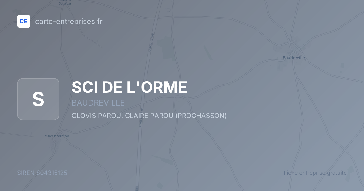 SCI DE L'ORME — 804315125 — fiche entreprise