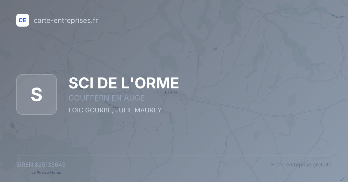 SCI DE L'ORME — 825135643 — fiche entreprise