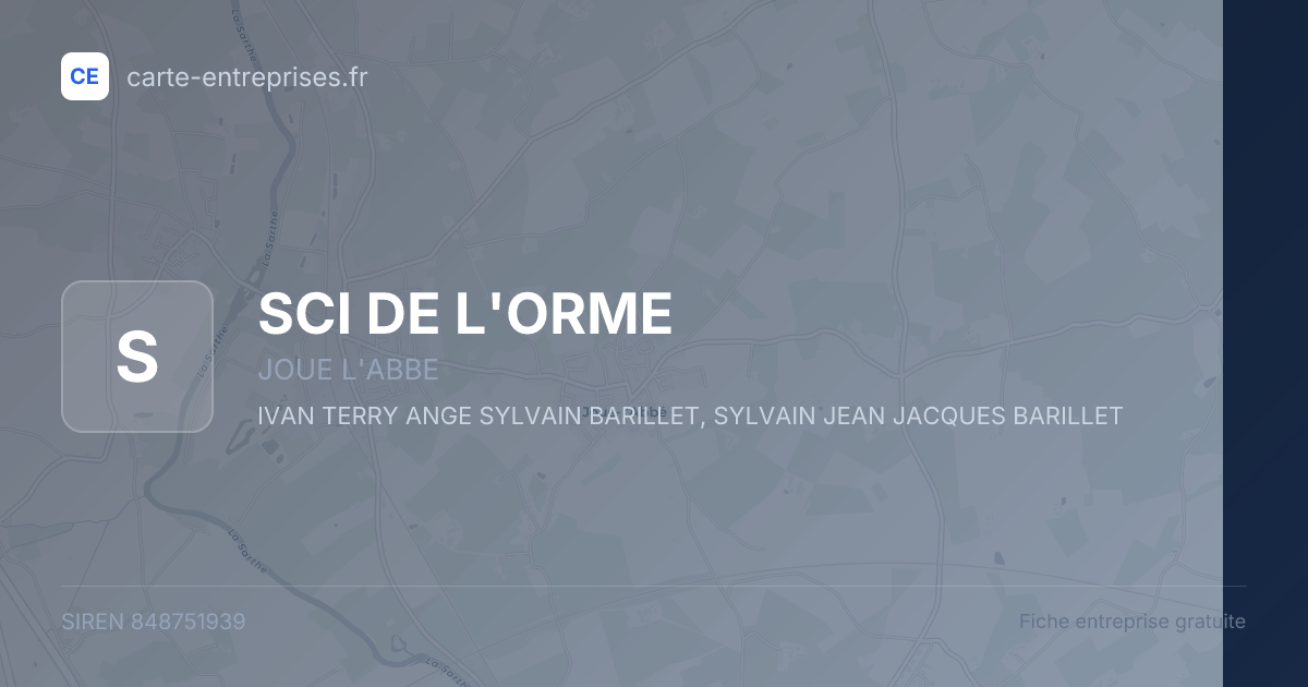 SCI DE L'ORME — 848751939 — fiche entreprise