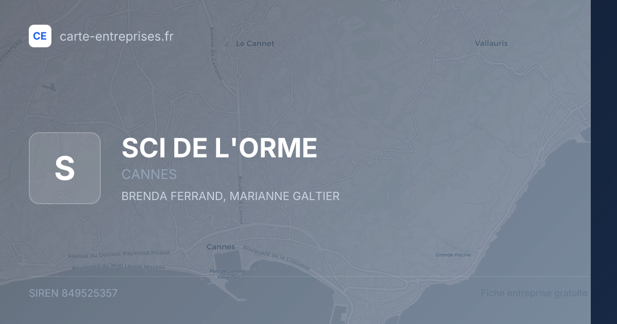 SCI DE L'ORME — 849525357 — fiche entreprise