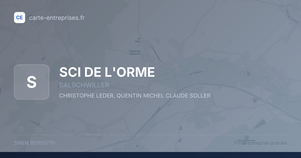 SCI DE L'ORME — 851155770 — fiche entreprise