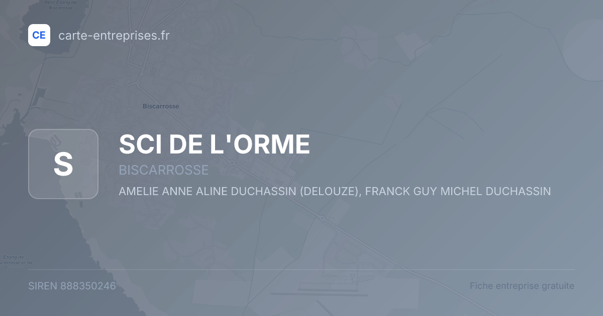 SCI DE L'ORME — 888350246 — fiche entreprise