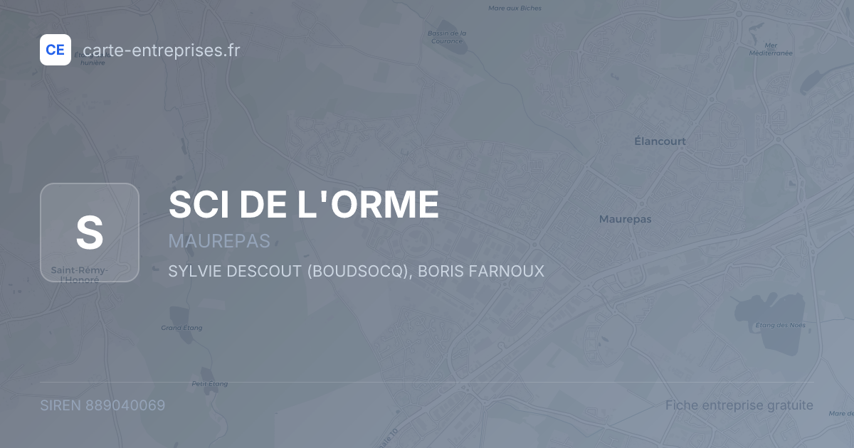 SCI DE L'ORME — 889040069 — fiche entreprise