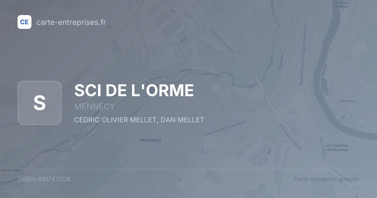 SCI DE L'ORME — 891747206 — fiche entreprise