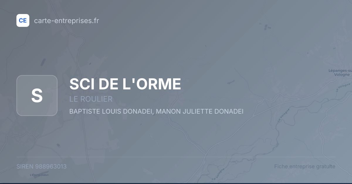 SCI DE L'ORME — 988963013 — fiche entreprise