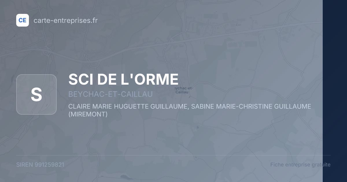 SCI DE L'ORME — 991259821 — fiche entreprise