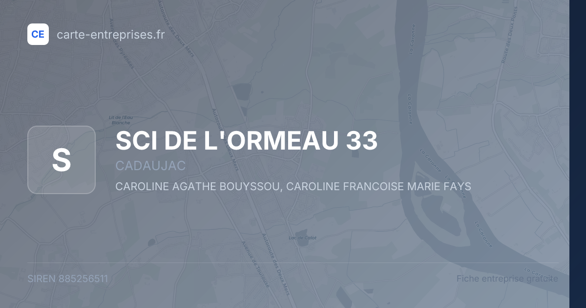 SCI DE L'ORMEAU 33 — 885256511 — fiche entreprise