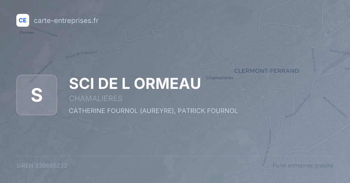 SCI  DE L ORMEAU — 339666232 — fiche entreprise
