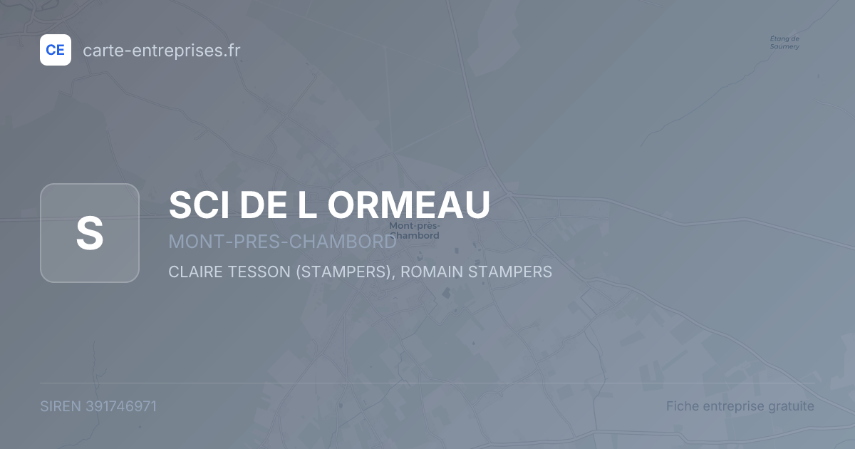 SCI DE L ORMEAU — 391746971 — fiche entreprise