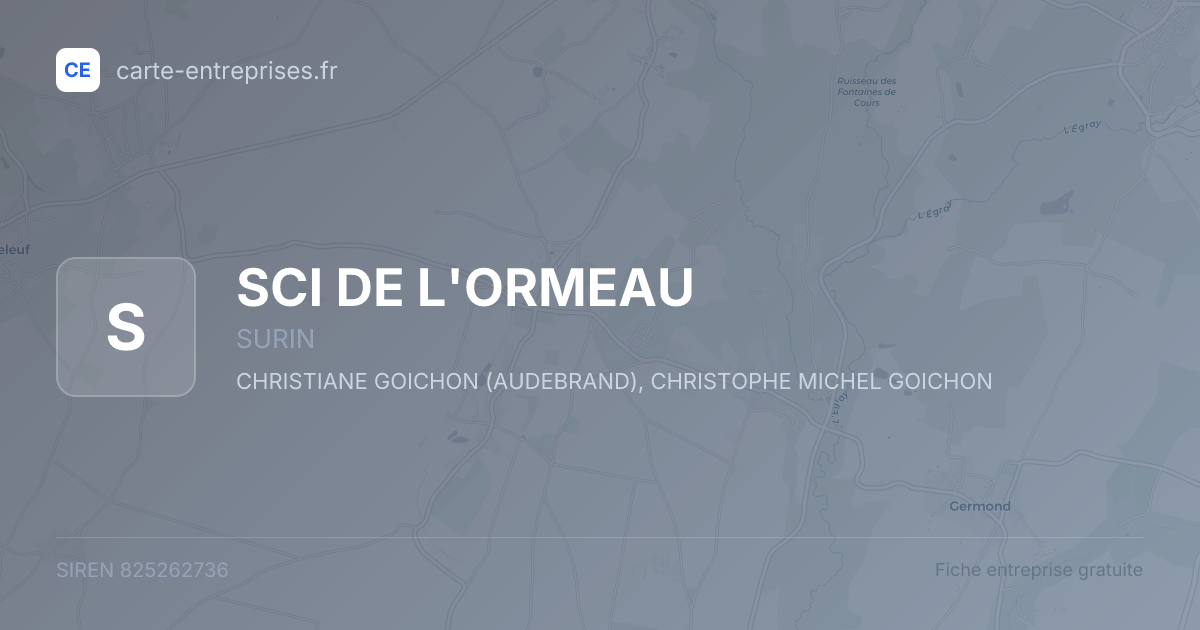 SCI DE L'ORMEAU — 825262736 — fiche entreprise