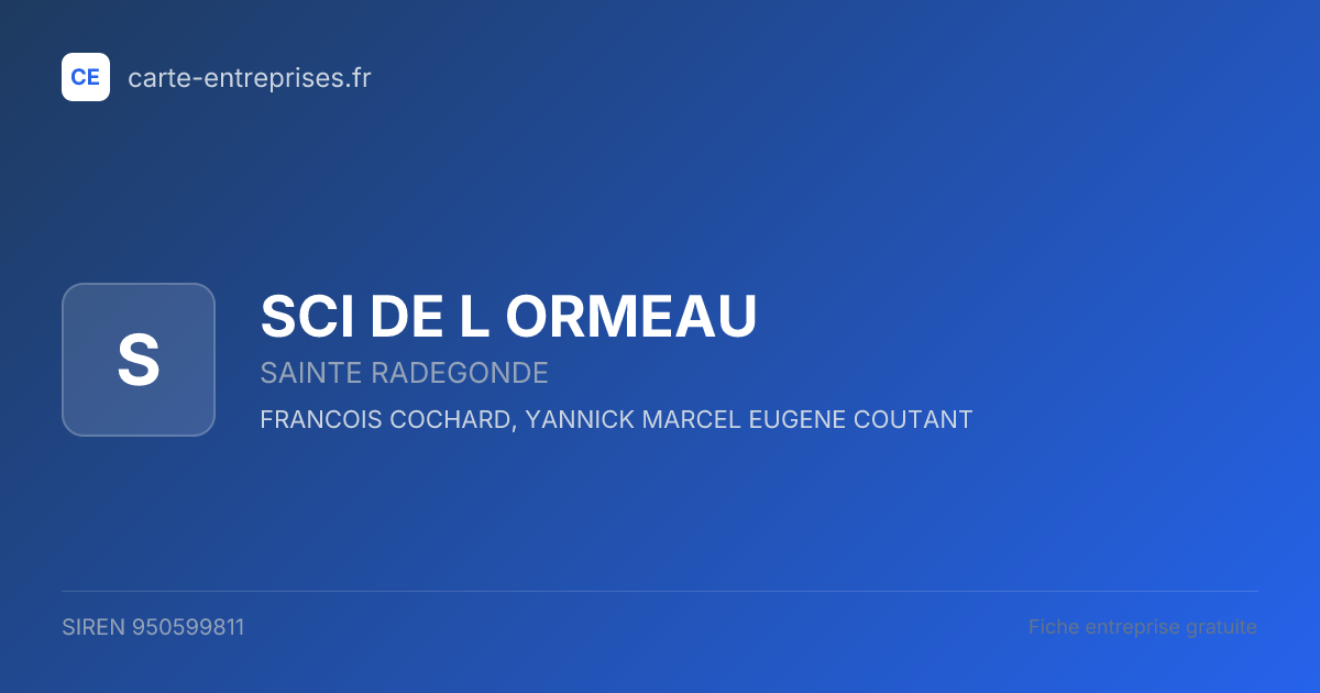 SCI DE L ORMEAU — 950599811 — fiche entreprise