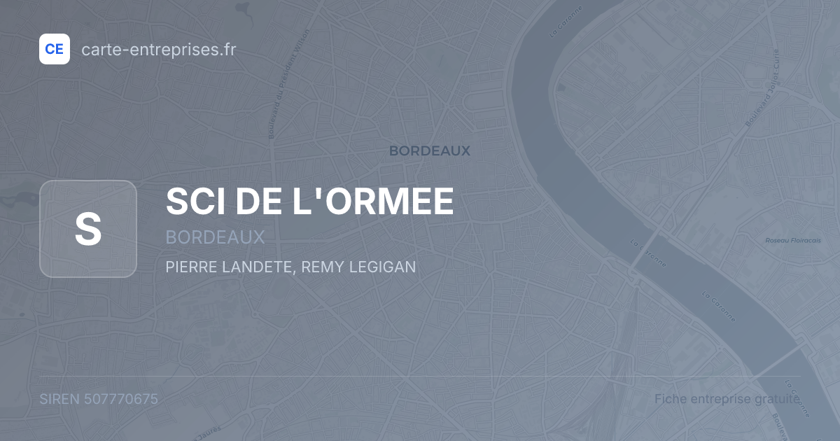 SCI DE L'ORMEE — 507770675 — fiche entreprise