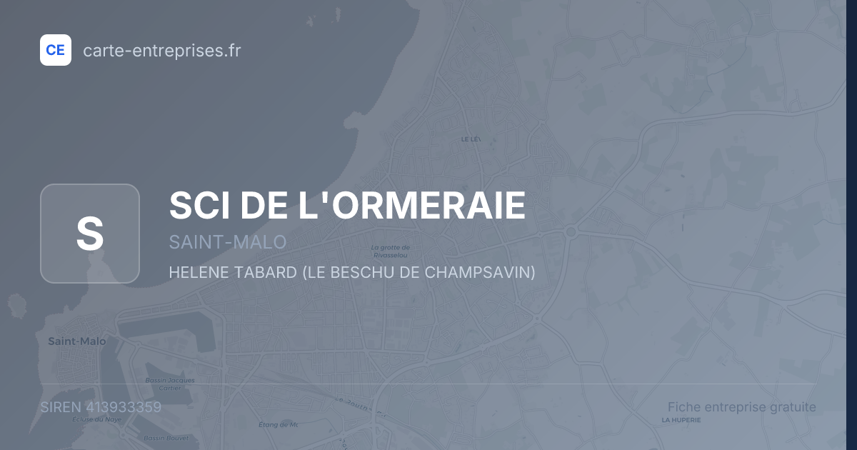 SCI DE L'ORMERAIE — 413933359 — fiche entreprise