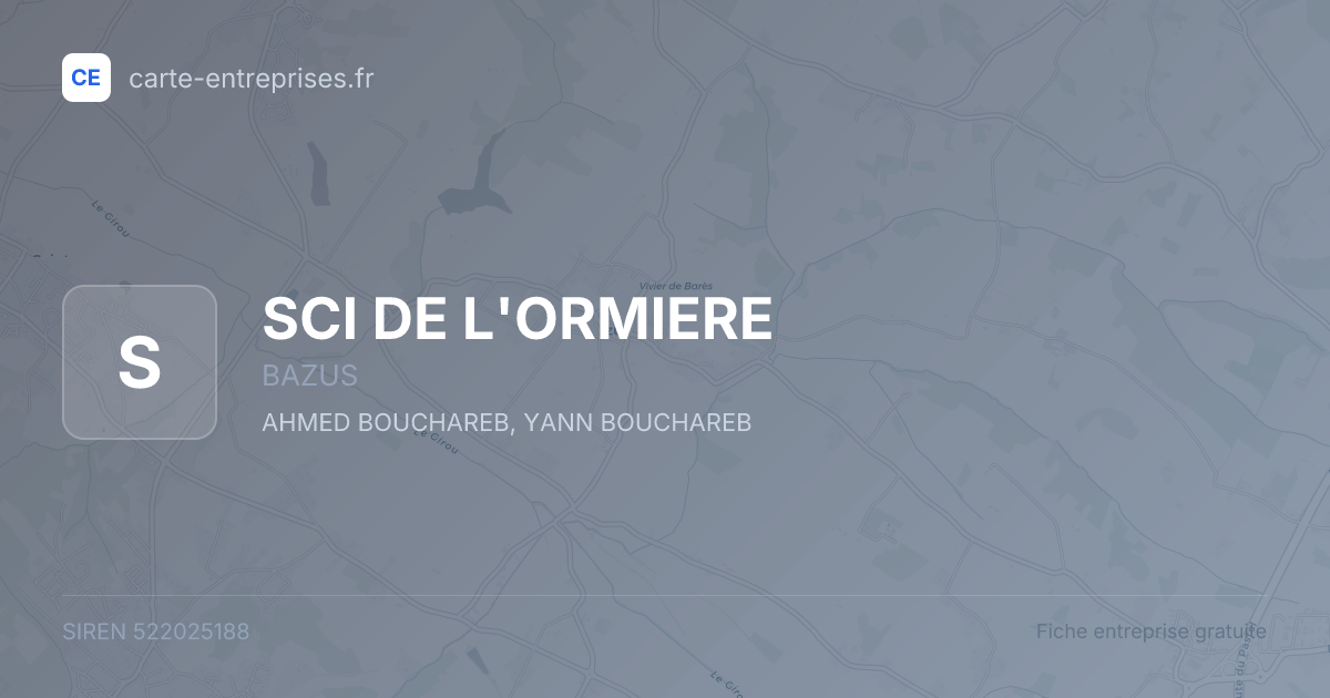 SCI DE L'ORMIERE — 522025188 — fiche entreprise