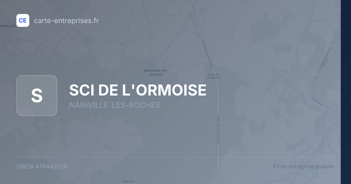 SCI DE L'ORMOISE — 478442528 — fiche entreprise
