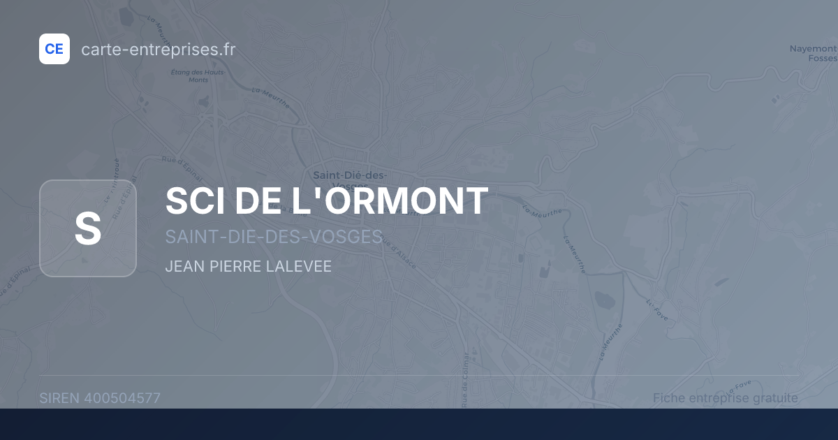 SCI DE L'ORMONT — 400504577 — fiche entreprise