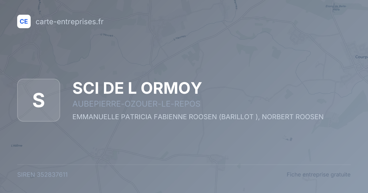 SCI DE L ORMOY — 352837611 — fiche entreprise