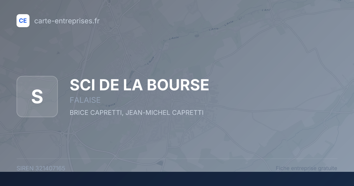 SCI DE LA BOURSE — 321407165 — fiche entreprise