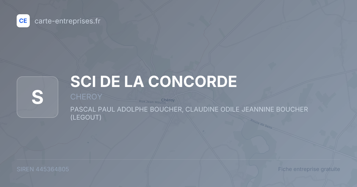 SCI DE LA CONCORDE — 445364805 — fiche entreprise