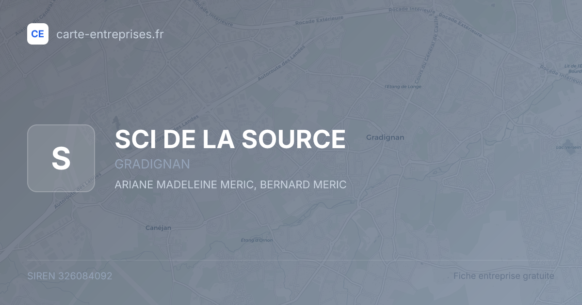 SCI DE LA SOURCE — 326084092 — fiche entreprise