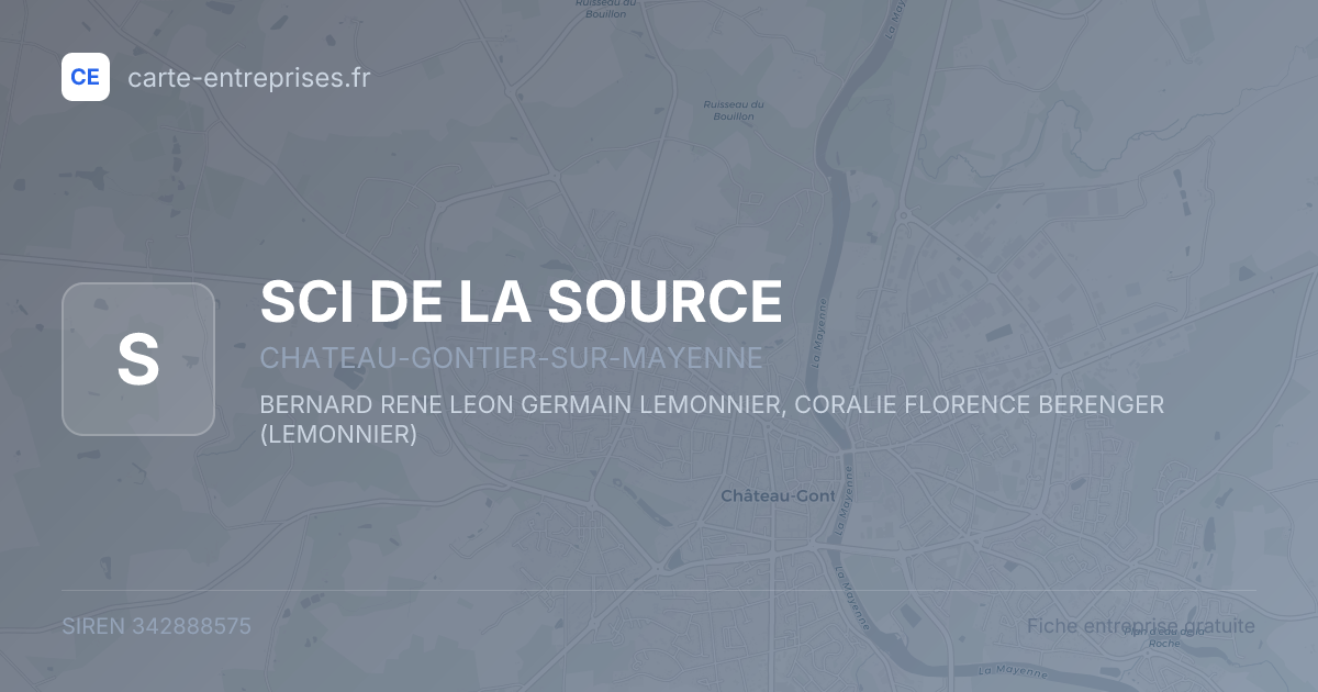 SCI DE LA SOURCE — 342888575 — fiche entreprise