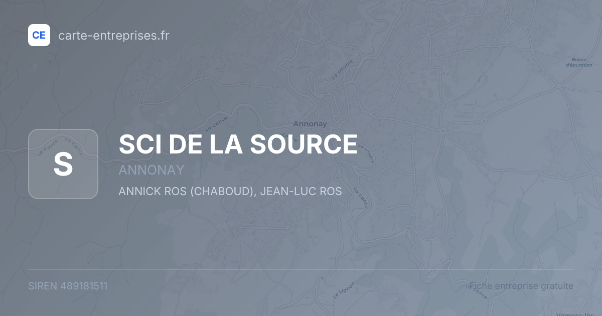 SCI DE LA SOURCE — 489181511 — fiche entreprise