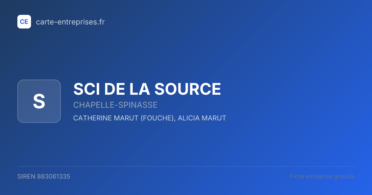 SCI DE LA SOURCE — 883061335 — fiche entreprise