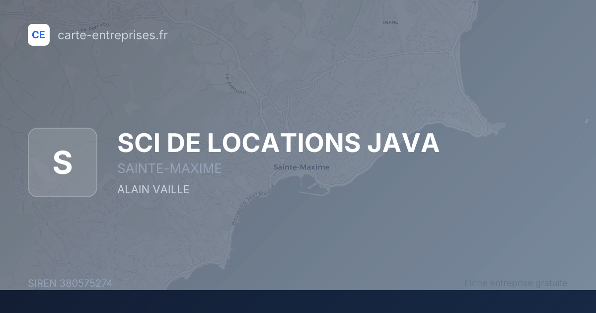 SCI DE LOCATIONS JAVA — 380575274 — fiche entreprise