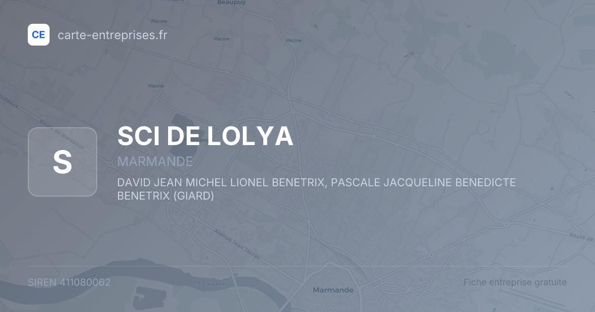 SCI DE LOLYA — 411080062 — fiche entreprise