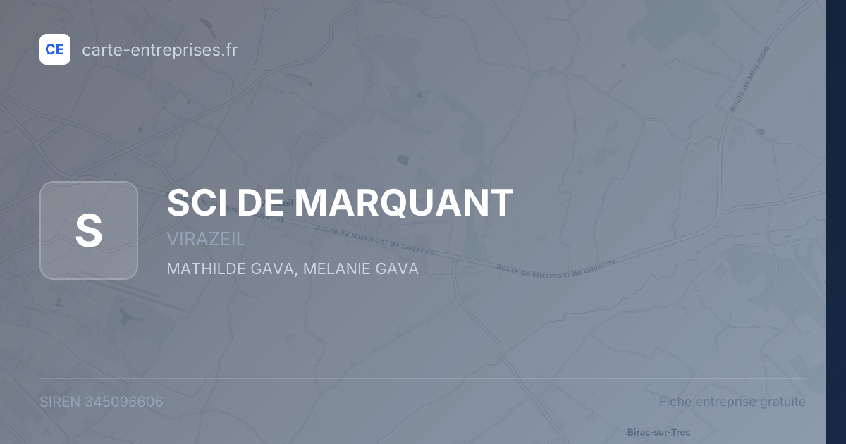 SCI DE MARQUANT — 345096606 — fiche entreprise