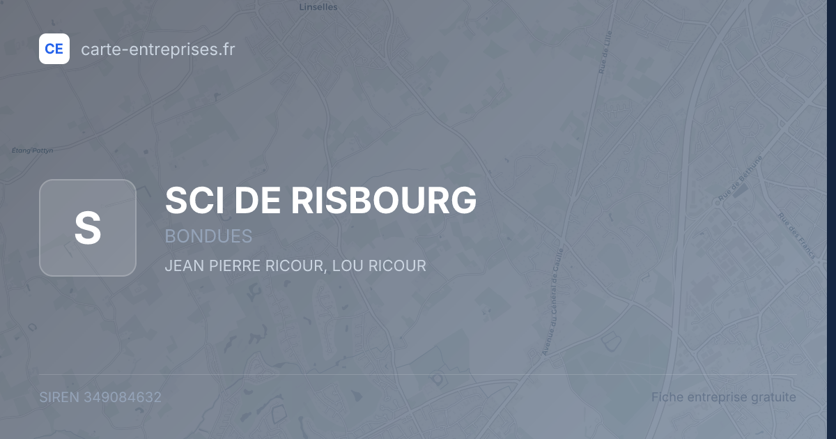SCI DE RISBOURG — 349084632 — fiche entreprise