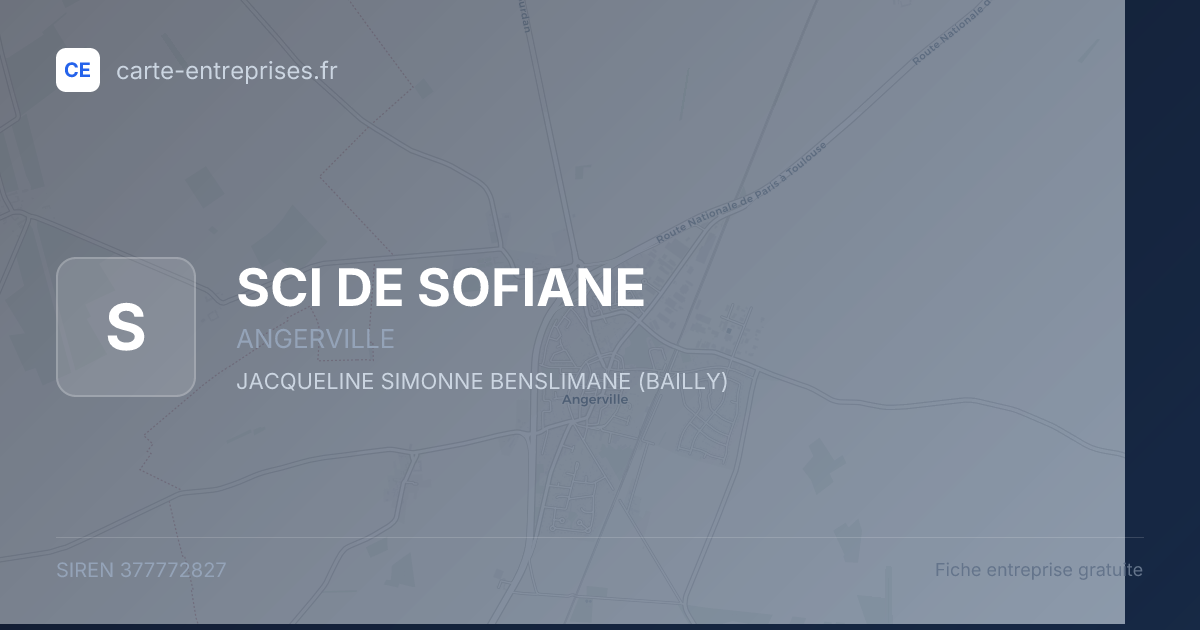 SCI DE SOFIANE — 377772827 — fiche entreprise