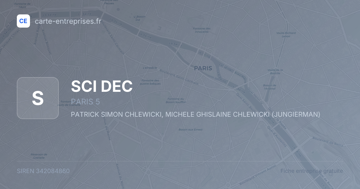 SCI DEC — 342084860 — fiche entreprise