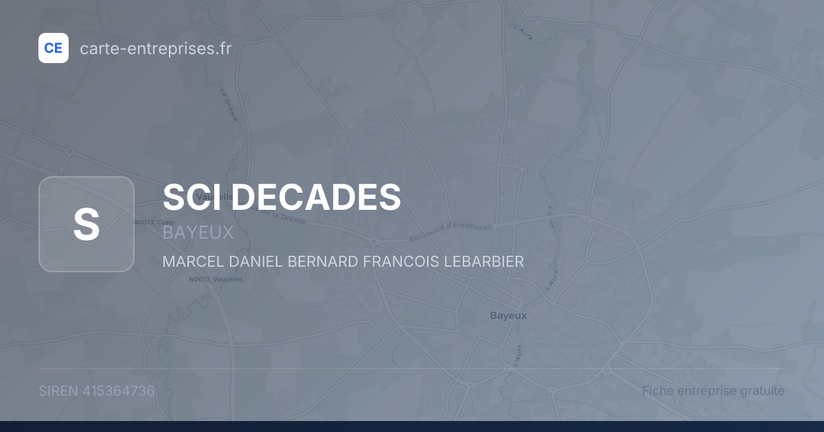 SCI DECADES — 415364736 — fiche entreprise