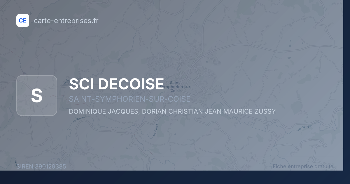 SCI DECOISE — 390129385 — fiche entreprise