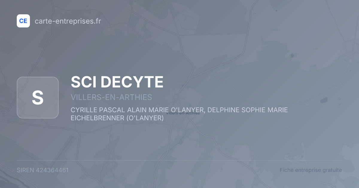SCI DECYTE — 424364461 — fiche entreprise