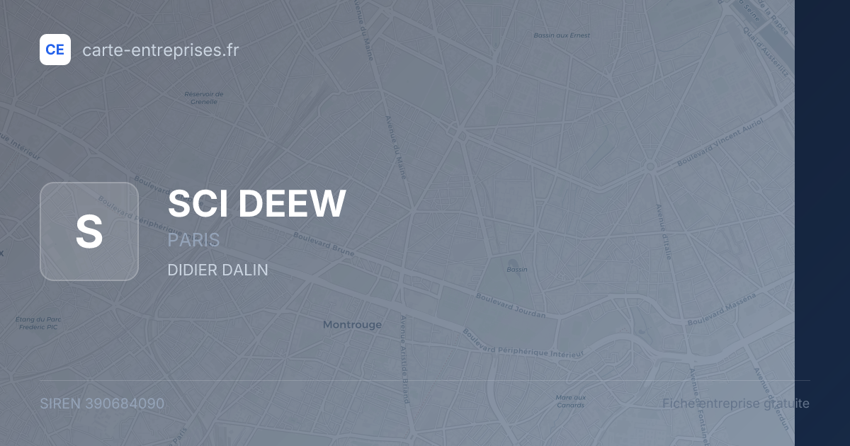 SCI DEEW — 390684090 — fiche entreprise