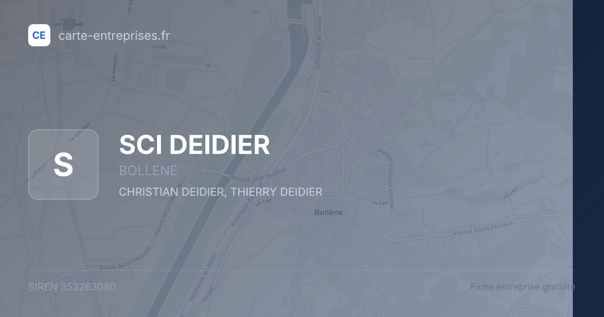 SCI DEIDIER — 353263080 — fiche entreprise