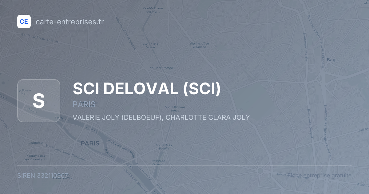 SCI DELOVAL (SCI) — 332110907 — fiche entreprise