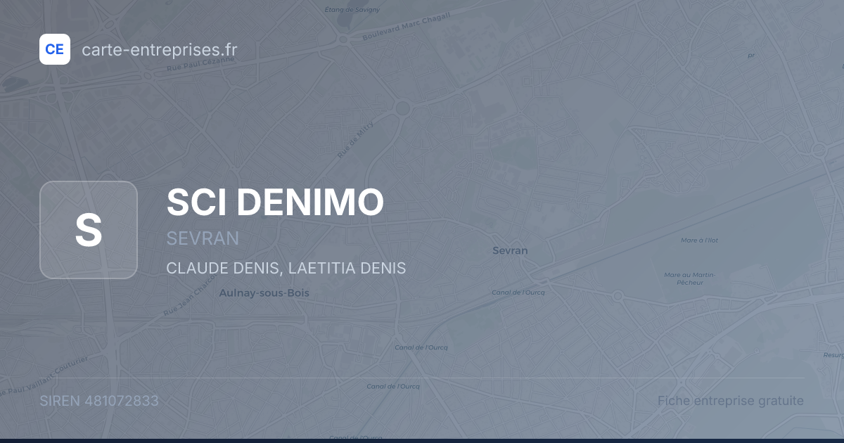 SCI DENIMO — 481072833 — fiche entreprise