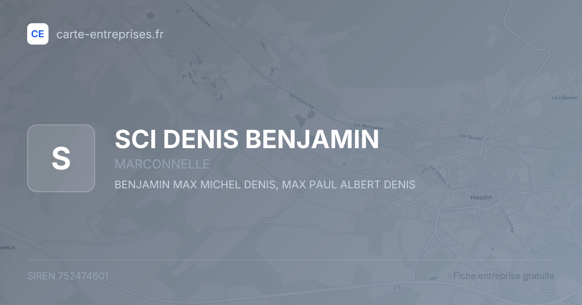 SCI DENIS BENJAMIN — 752474601 — fiche entreprise