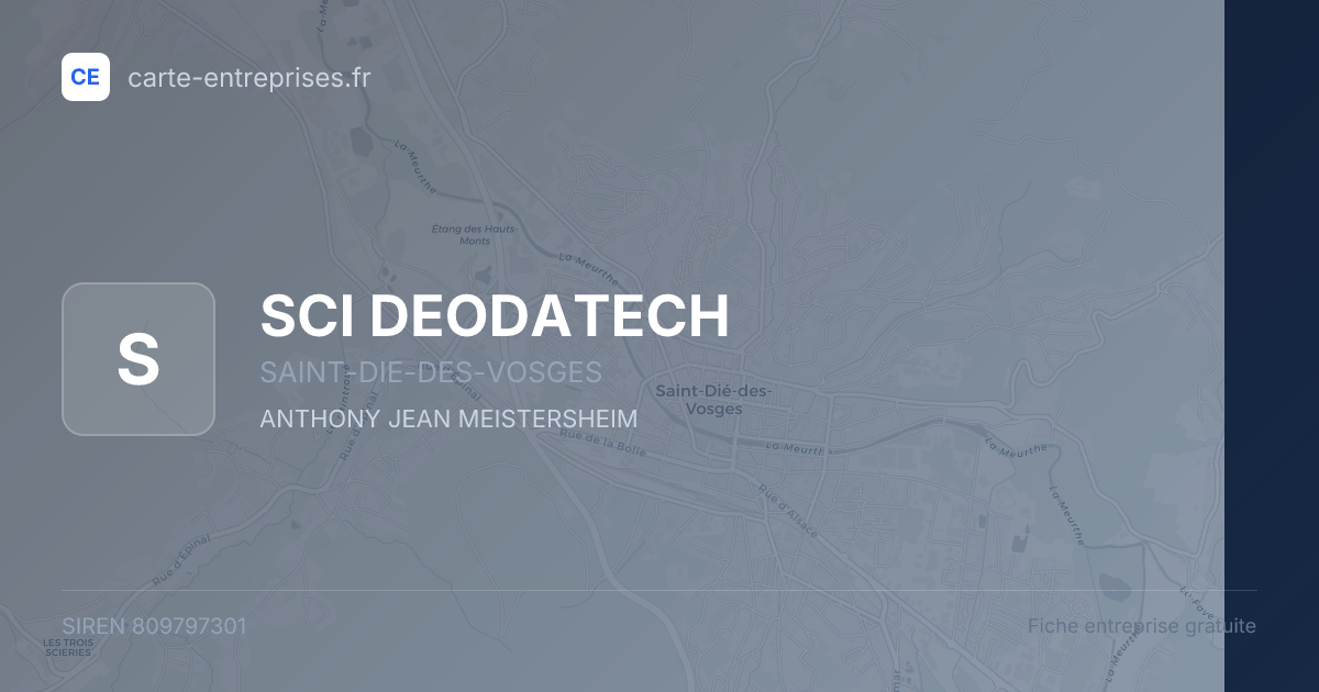 SCI DEODATECH — 809797301 — fiche entreprise