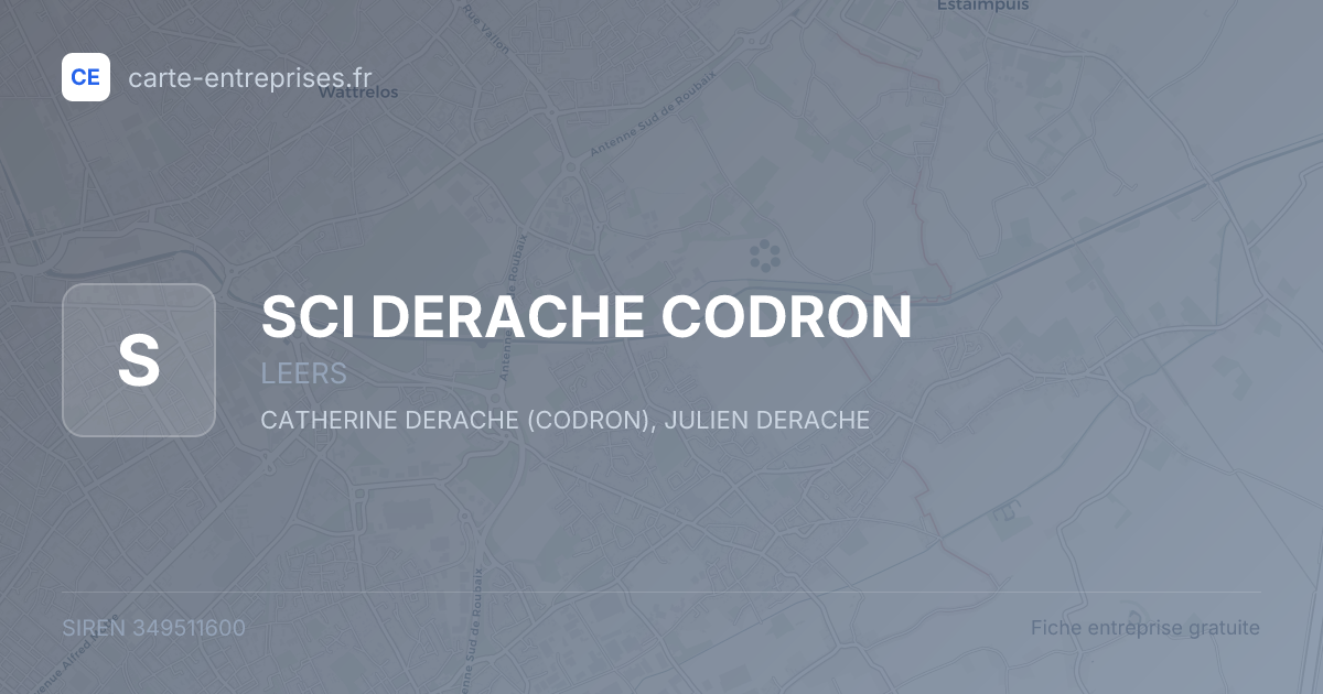 SCI DERACHE CODRON — 349511600 — fiche entreprise