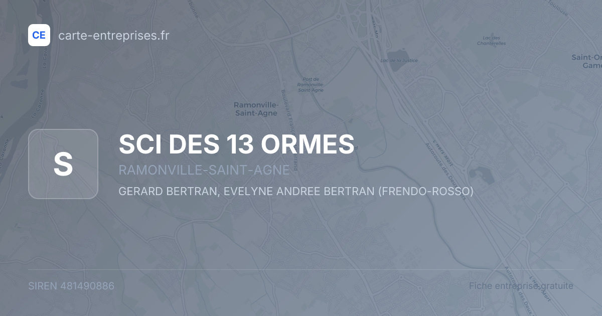 SCI DES 13 ORMES — 481490886 — fiche entreprise